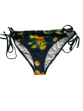 Cupshe Dark Green Bikini Bottoms with Yellow Lemon Print Size M